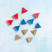 Snappy pots triangle charms sparkle red blue gold