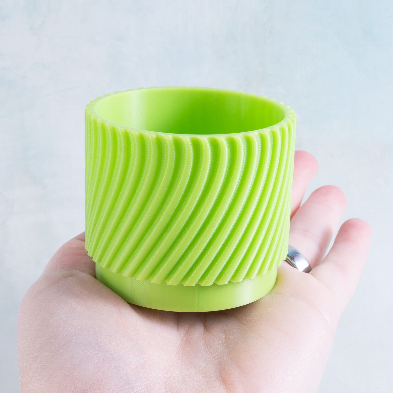 Lime Green Small Round Succulent Planter | 3D Printed