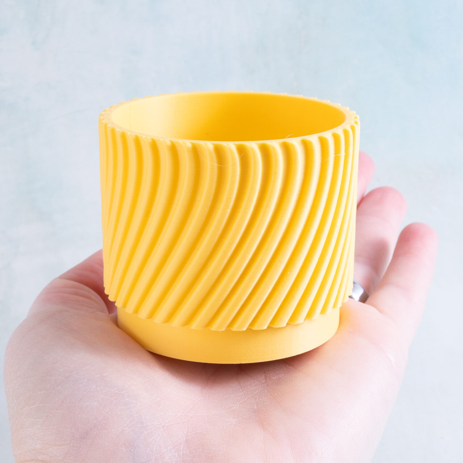 Banana Yellow Small Round Succulent Planter | 3D Printed