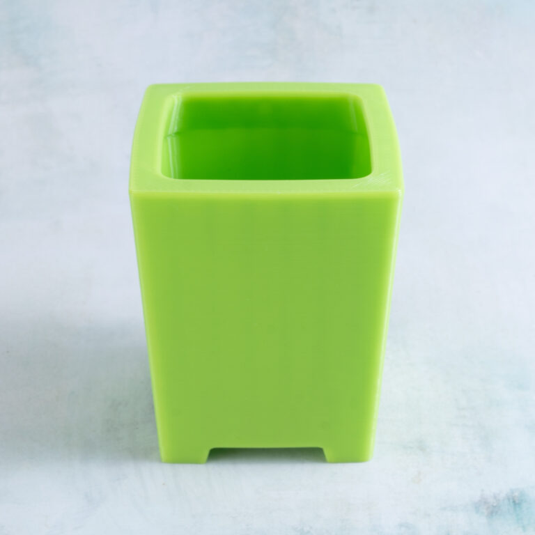 Lime Green Tall Square Succulent Planter | 3D Printed