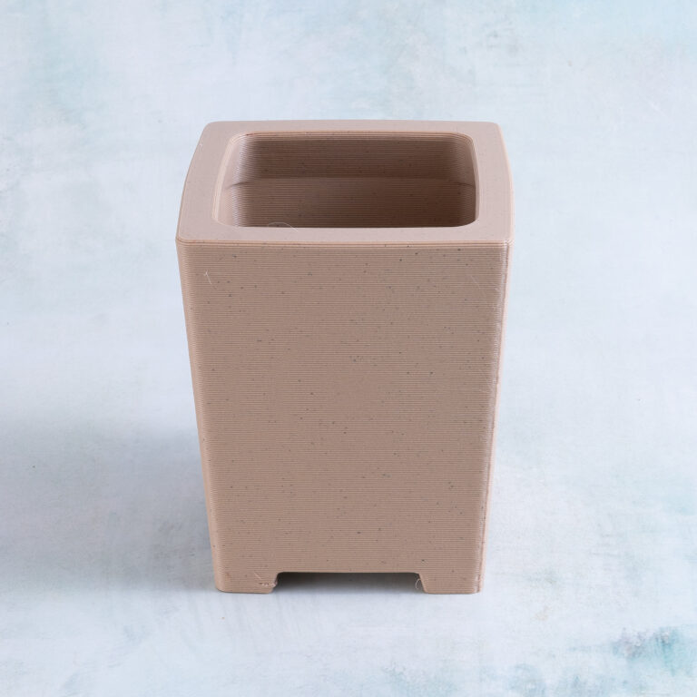 White Oak Tall Square Succulent Planter | 3D Printed