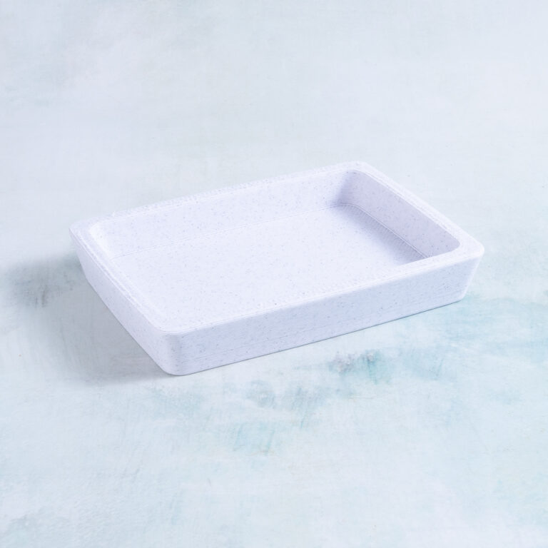 Marble White Rectangle Succulent Planter Drainage Tray | 3D Printed