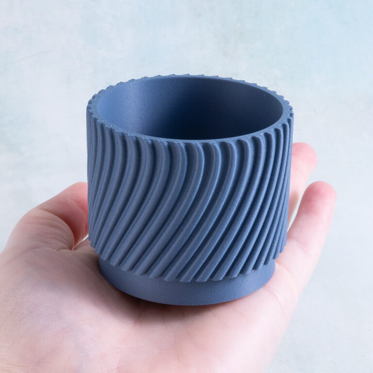 Slate Blue Small Round Succulent Planter | 3D Printed