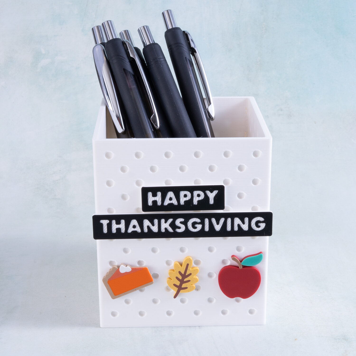Happy Thanksgiving Charms on a pen holder | Snappy Pots