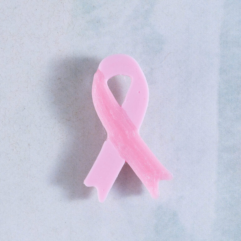 Pink breast cancer awareness ribbon charm for Snappy Pots planters and pen holders